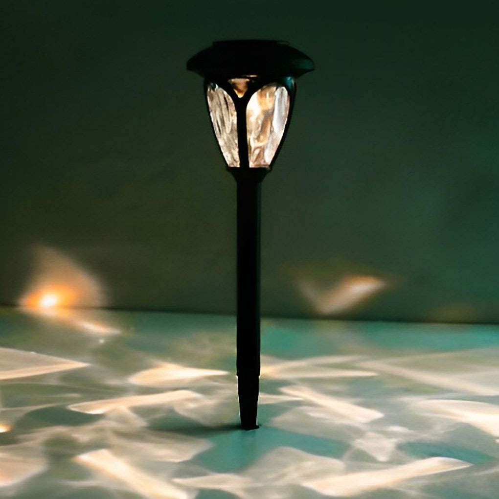 2PCS Waterproof Glass Lampshade LED Intelligent Black Solar Lawn Lamp-Lighom
