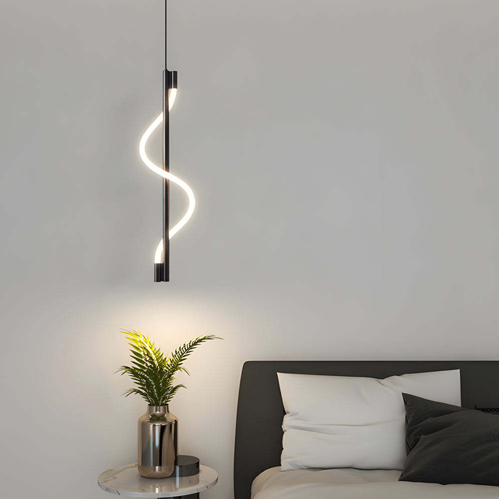Modern Vertical Spiral Rope LED Dimmable Pendant