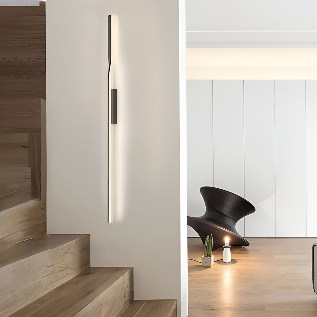 Creative Linear Strip LED Black Nordic Wall Lamp Wall Sconce Lighting-Lighom