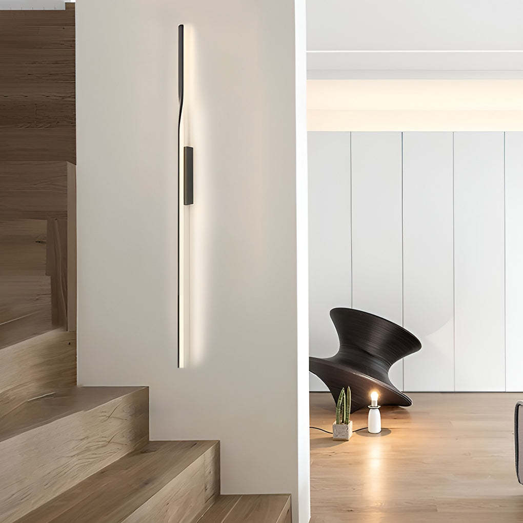 Creative Linear Strip LED Black Nordic Wall Lamp Wall Sconce Lighting-Lighom