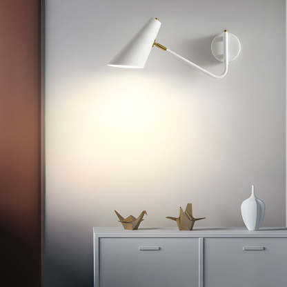 Modern Hoxton Hanging Wall Sconce with Conical Shade - 1-Light-Lighom