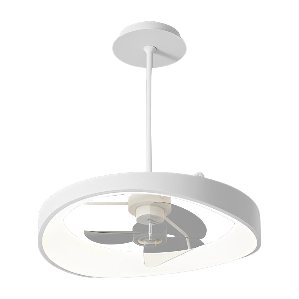 Circular Mute LED Stepless White Modern Ceiling Fan