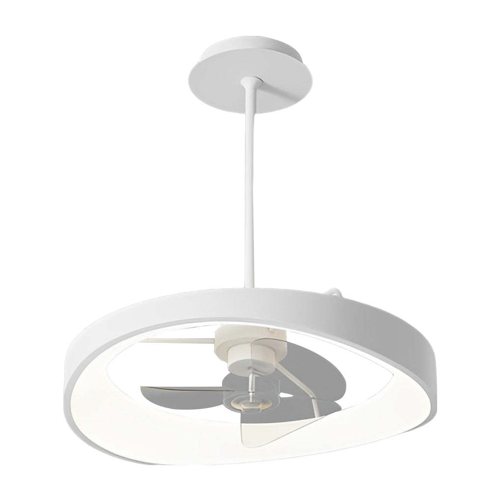 Circular Mute LED Stepless White Modern Ceiling Fan