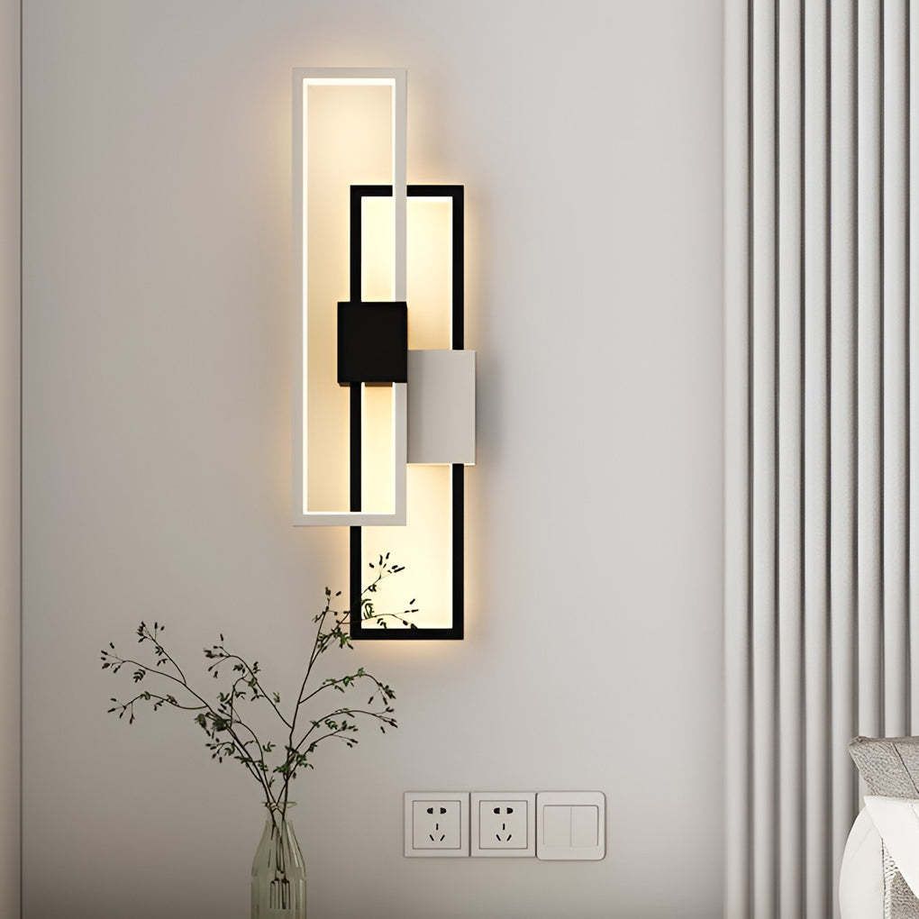 Rectangular Three-Color Nordic LED Wall Light — Black / Warm White