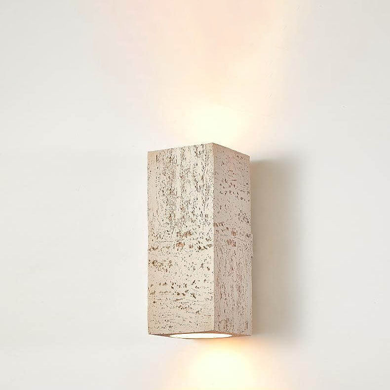 Retro Wabi-Sabi Hand-Sculpted Column LED Sconce — Brick Red / 110V-120V For US/CA