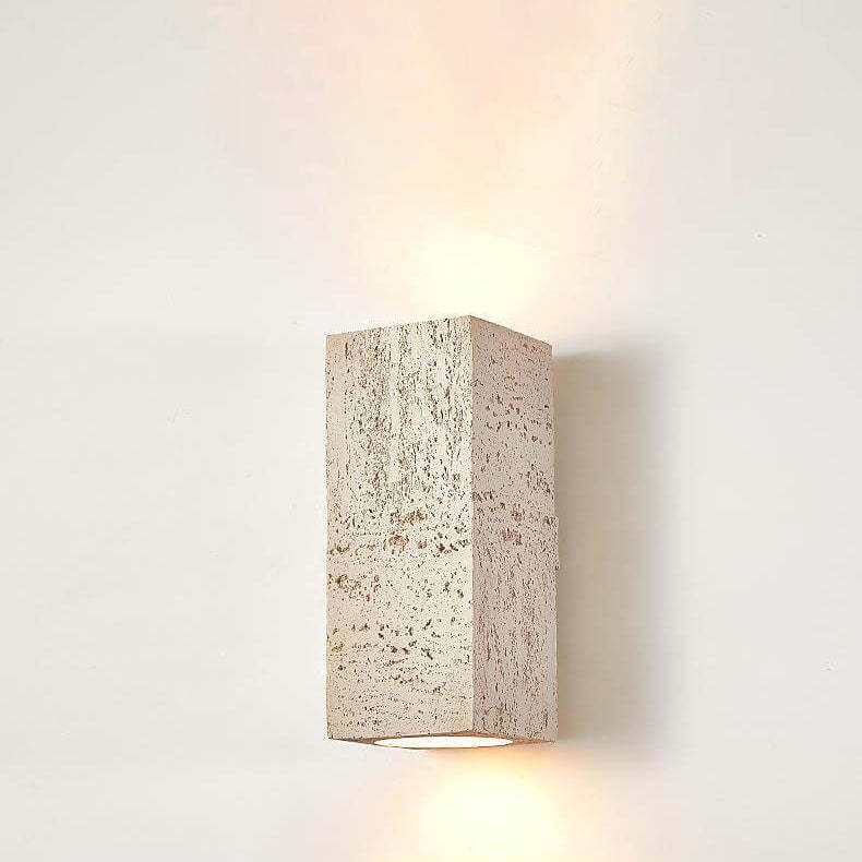 Retro Wabi-Sabi Hand-Sculpted Column LED Sconce — Brick Red / 110V-120V For US/CA