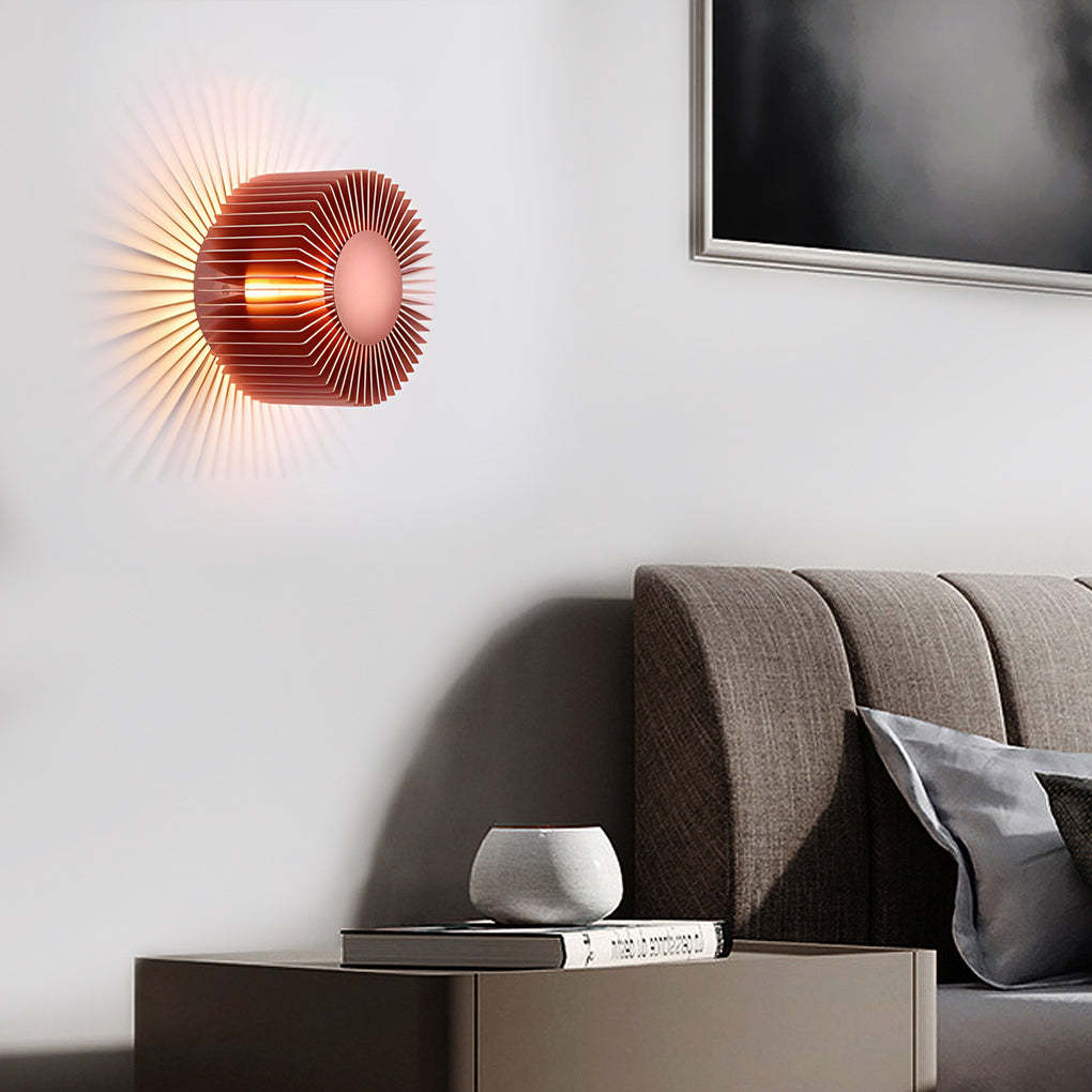 Round Sun Flowers LED Creative Decor Aluminum Modern Wall Light Fixture-Lighom