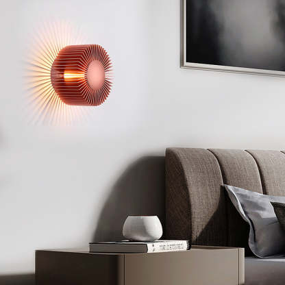 Round Sun Flowers LED Creative Decor Aluminum Modern Wall Light Fixture-Lighom