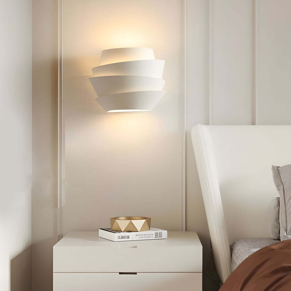 Minimalist Half-Cylinder Iron 2-Light White Wall Sconce