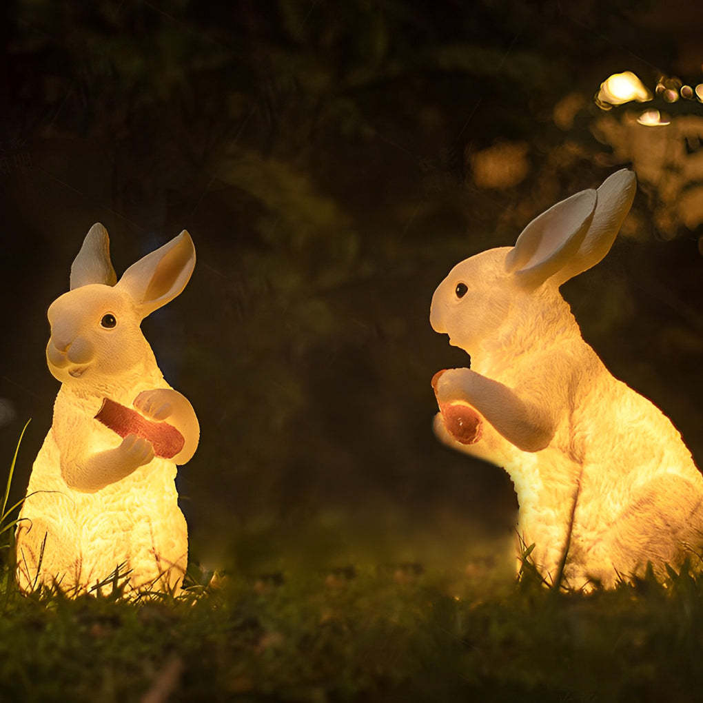 Resin and Fiberglass Rabbit Garden Lights Modern Waterproof Outdoor Lighting-Lighom