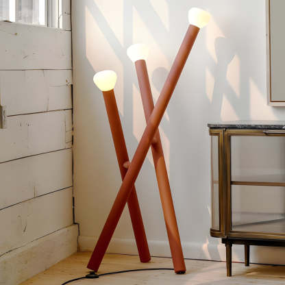 3-light Minimalist Modern Stick Floor Lamp-Lighom