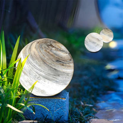 Round Glass Planets Design Waterproof Modern Outdoor Fence Post Lights-Lighom