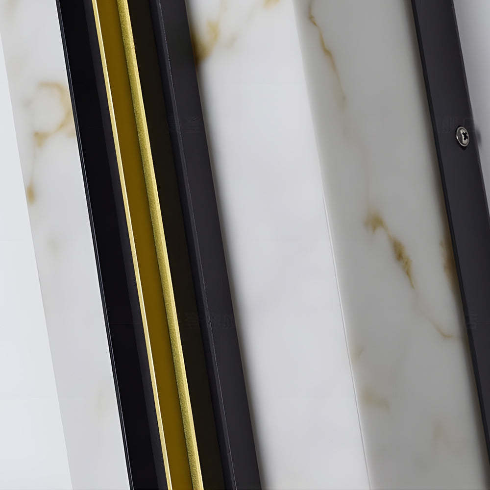 Modern Black LED Indoor/Outdoor Wall Lights with Resin Marble Shade-Lighom