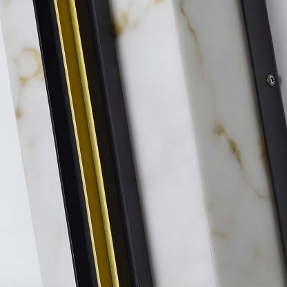 Modern Black LED Indoor/Outdoor Wall Lights with Resin Marble Shade-Lighom