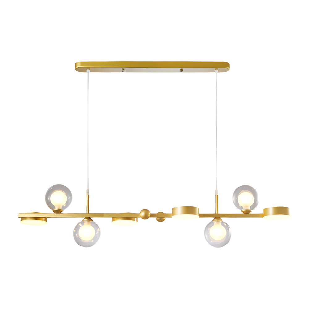 Dimmable Glass Ball LED Long Dining Chandelier