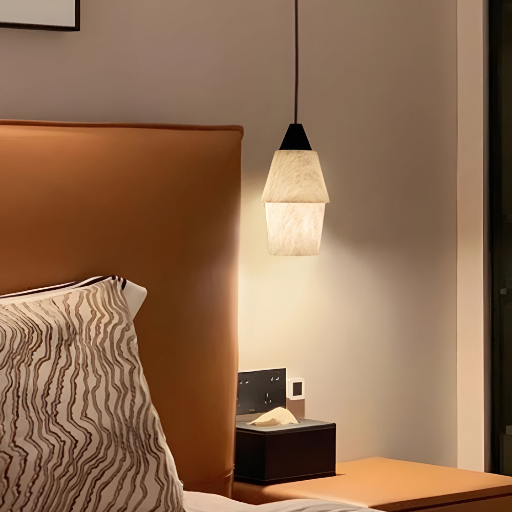 Modern alabaster island black metal pendant lighting, Lighom — Variant B