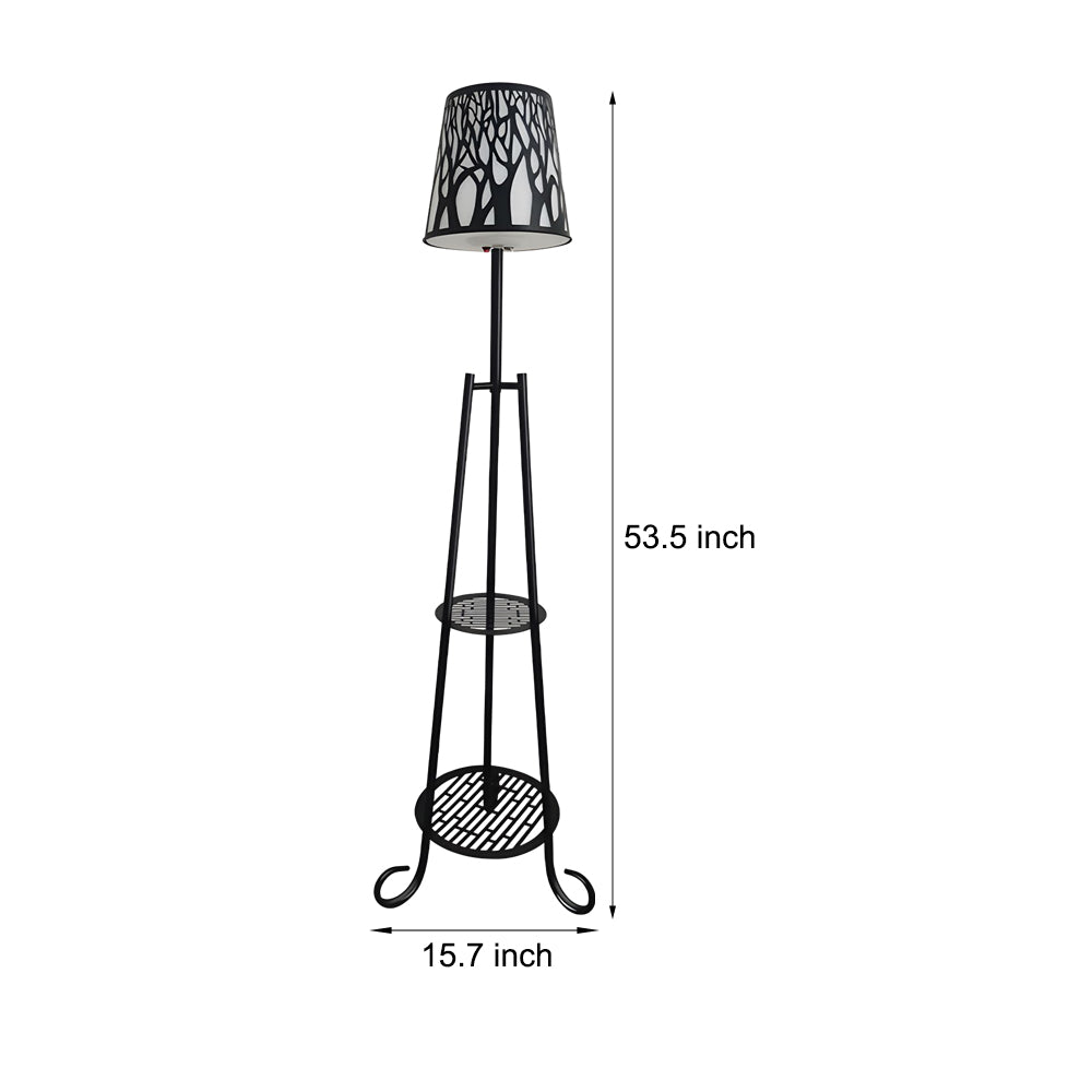 Modern Outdoor Floor Lamp with Shelves-Lighom
