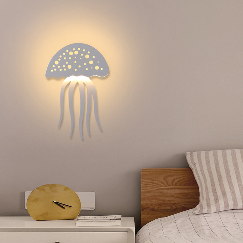 Cartoon Jellyfish White Modern LED Wall Sconce
