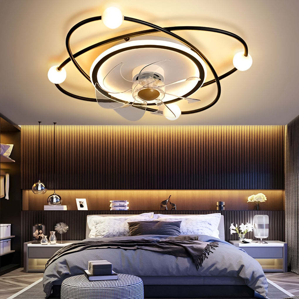 Intelligent Mute Stepless Dimming LED Nordic Fan