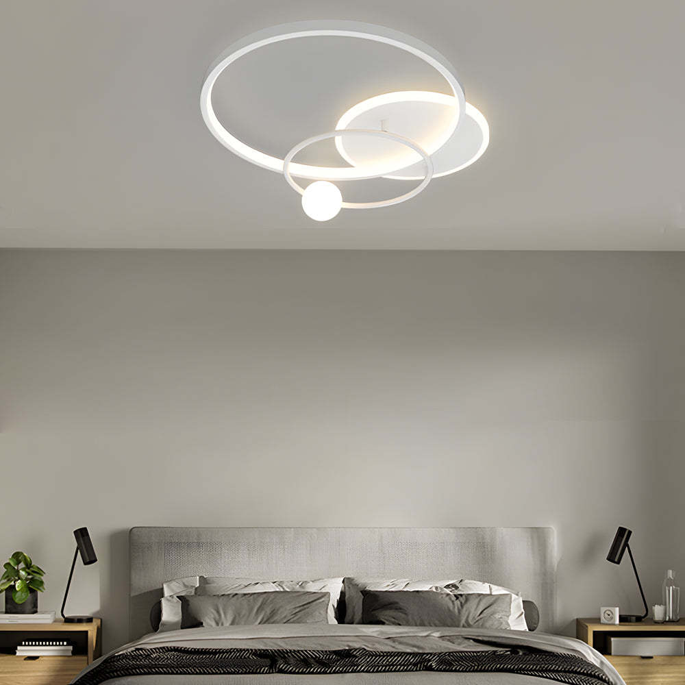 Multi-Circle LED Flush Ceiling Light Gold Black White