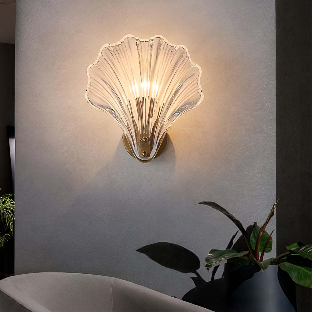 Creative Fan Shaped Glass Three Step Dimming Light LED Nordic Wall Sconce Lighting-Lighom