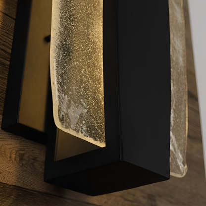 Waterproof LED Handmade Bubbles Glass Black Modern Outdoor Wall Light-Lighom