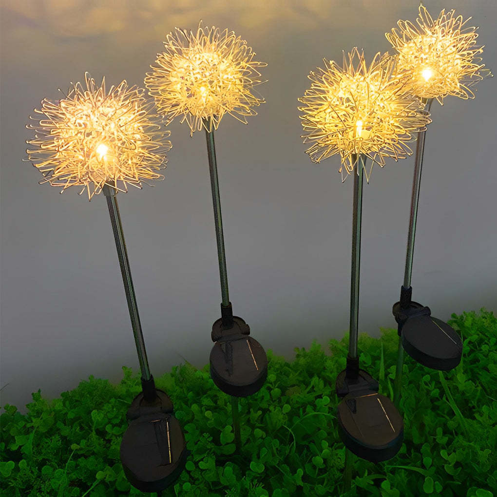 Aluminum Solar Dandelion Garden Light 2-Pack