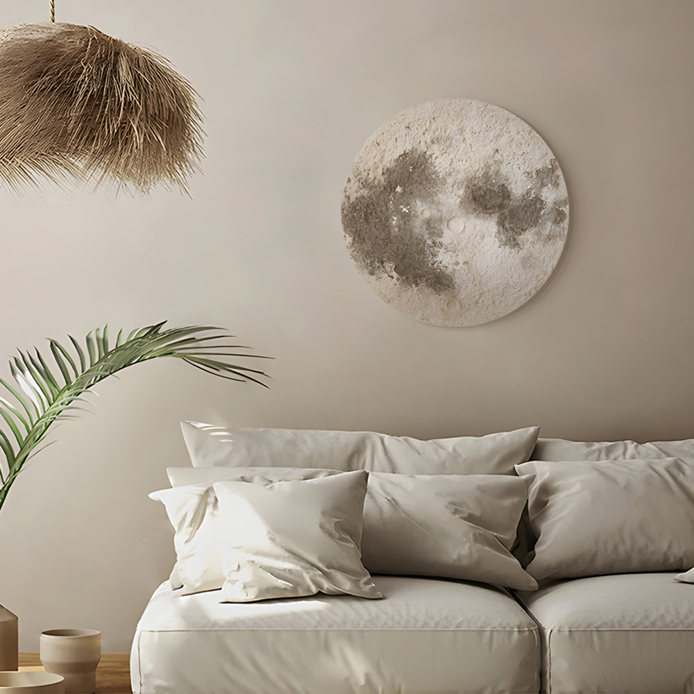 Round Moon 3D Sandstone Voice-Control Decorative Painting