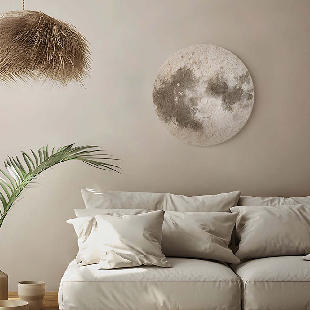 Round Moon 3D Sandstone Voice-Control Decorative Painting