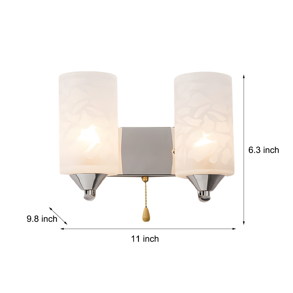 Elegant Cylindrical Double-Headed Glass Wall Sconce-Lighom