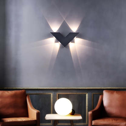 V-shaped Waterproof LED Black Modern Outdoor Wall Lamp Wall Washer Light-Lighom