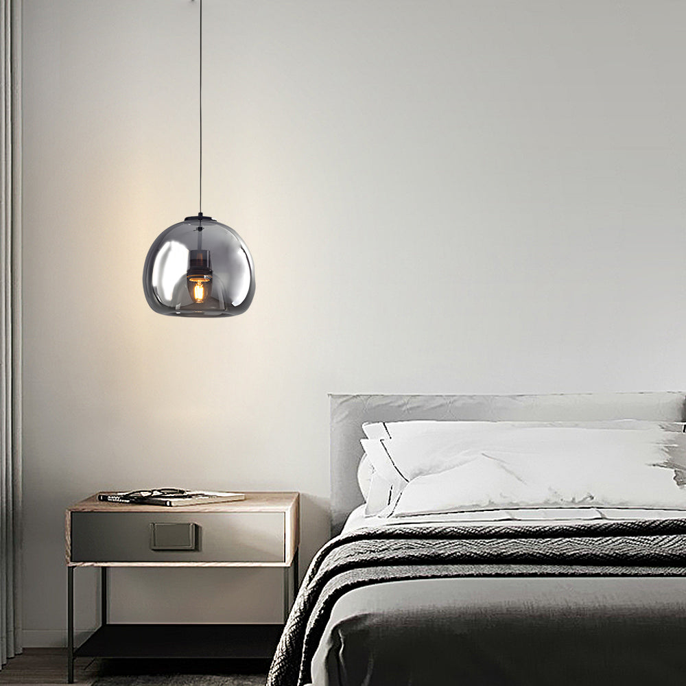 Lighom modern smoke cognac brown pendant lighting in glass