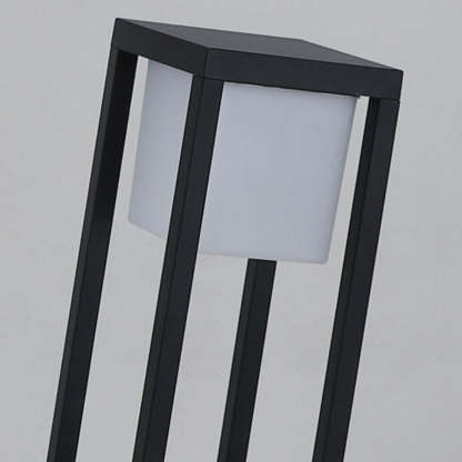 Square Aluminum Waterproof LED Black Modern Solar Pathway Lights Lawn Lamp-Lighom