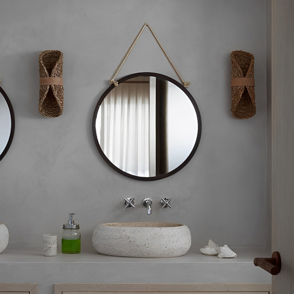 Modern up-down wall sconces in rattan wood