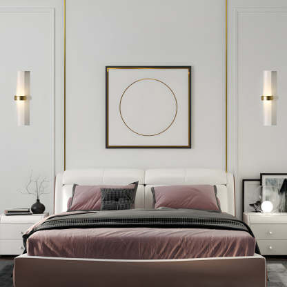 Modern Frosted Glass Tube 1-Light Wall Sconce in Warm White for Living Room-Lighom