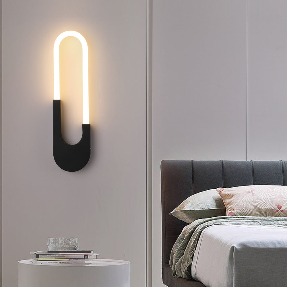 Modern Oval LED Wall Sconce Gold Black