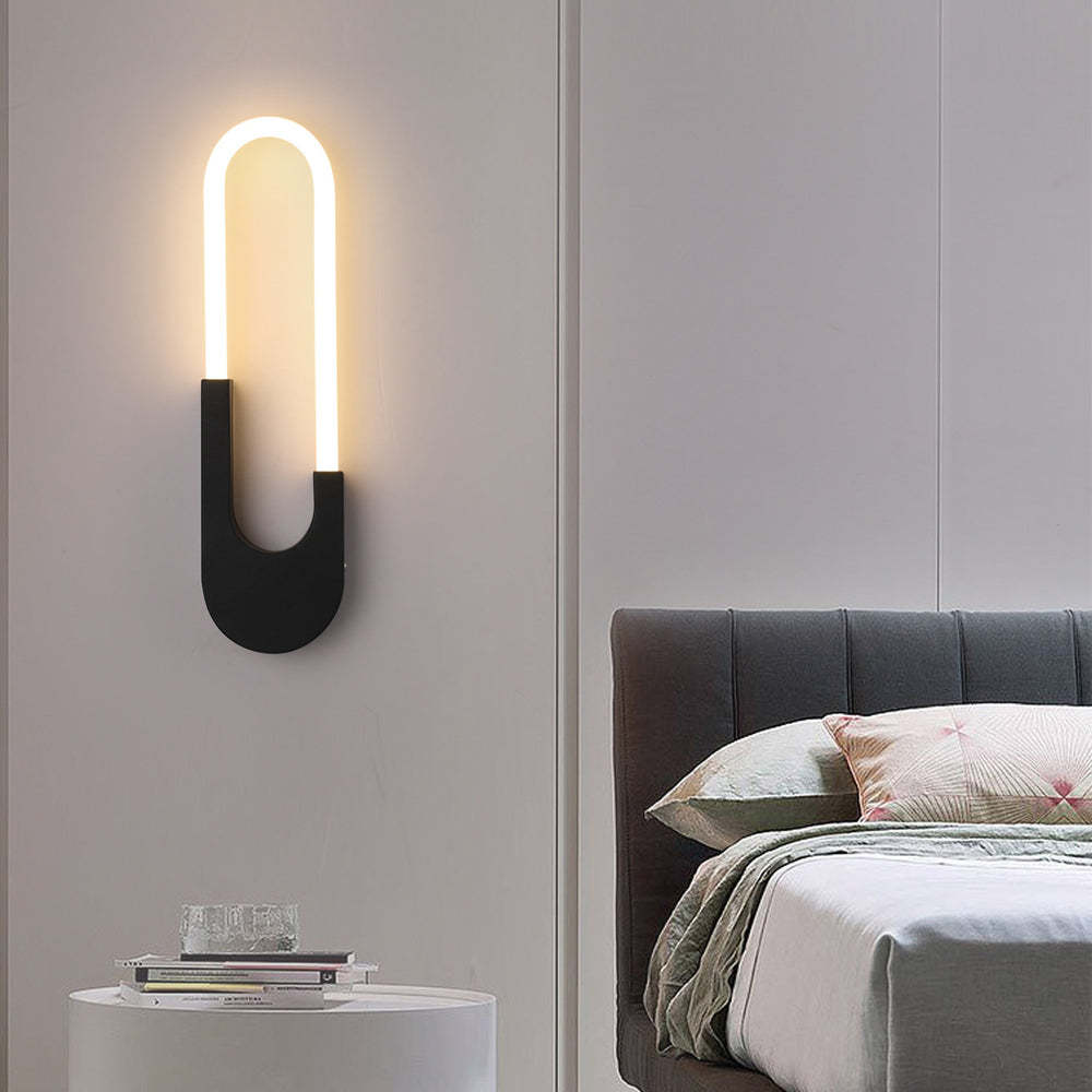 Modern Oval LED Wall Sconce Gold Black