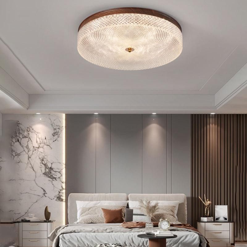 Round Acrylic LED Dimmable Retro Ceiling Light with Remote