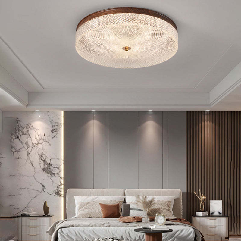 Round Acrylic LED Dimmable Retro Ceiling Light with Remote