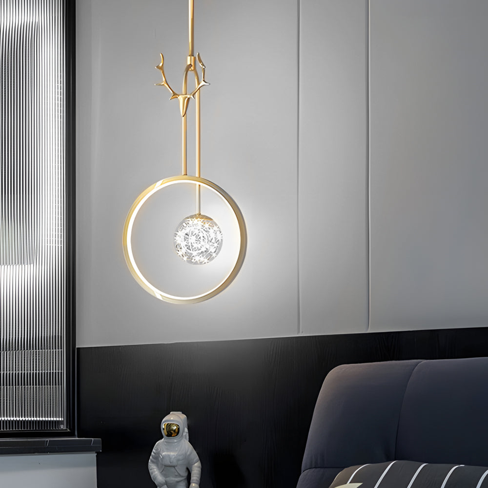 Antlers Decor Rings Dimmable LED Modern Pendant Light