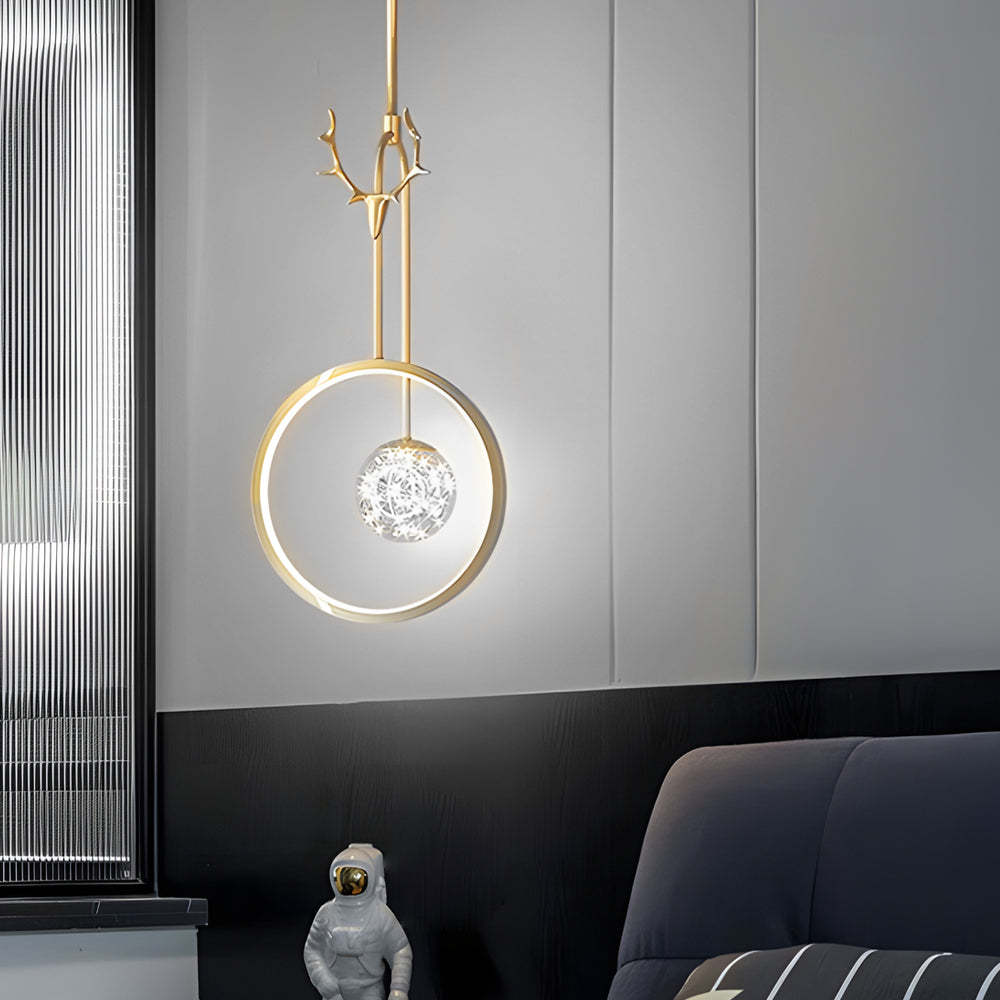 Antlers Decor Rings Dimmable LED Modern Pendant Light