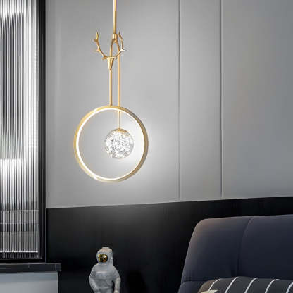 Antlers Decor Rings Dimmable LED Modern Pendant Light