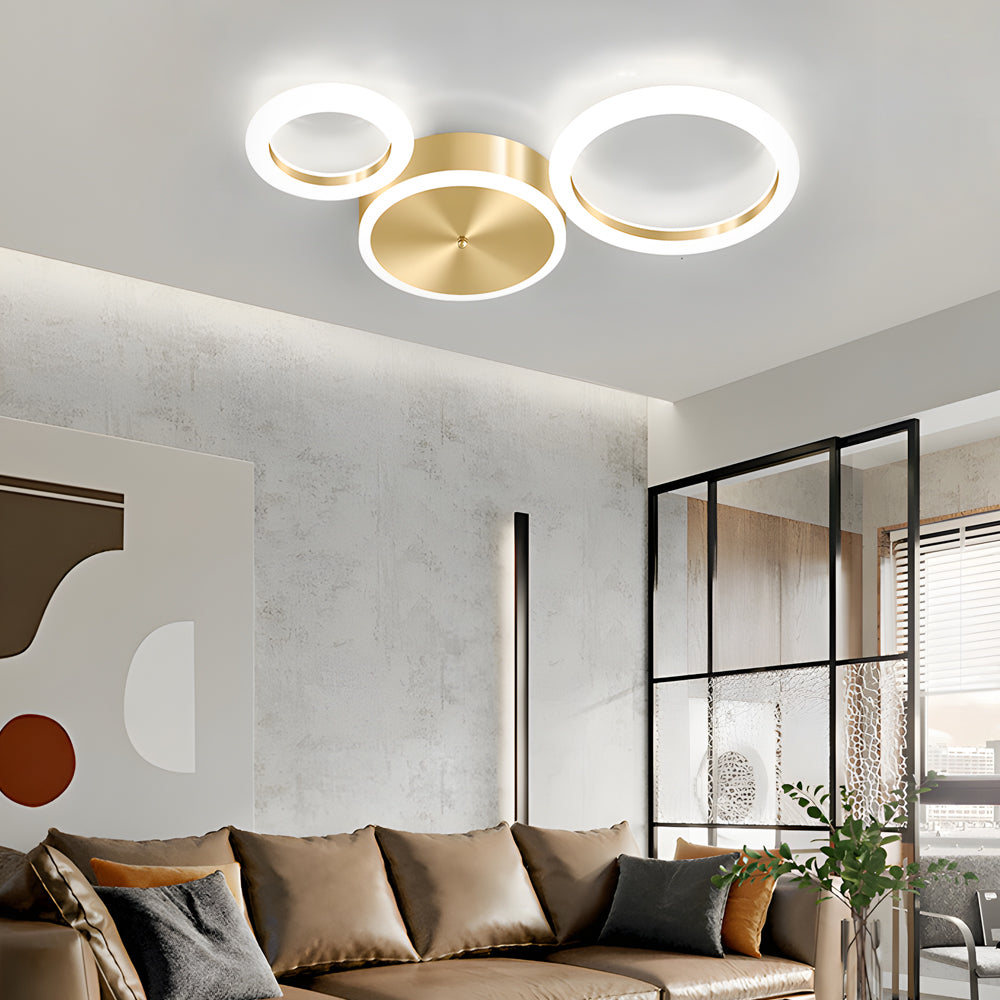 Modern Gold LED Flush Mount Ring Ceiling Light