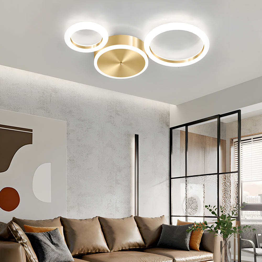 Modern Gold LED Flush Mount Ring Ceiling Light