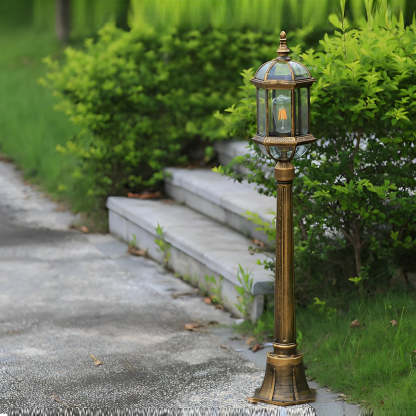 Vintage Golden LED Outdoor Pathway Light Luxury European-style Lawn Lamp-Lighom