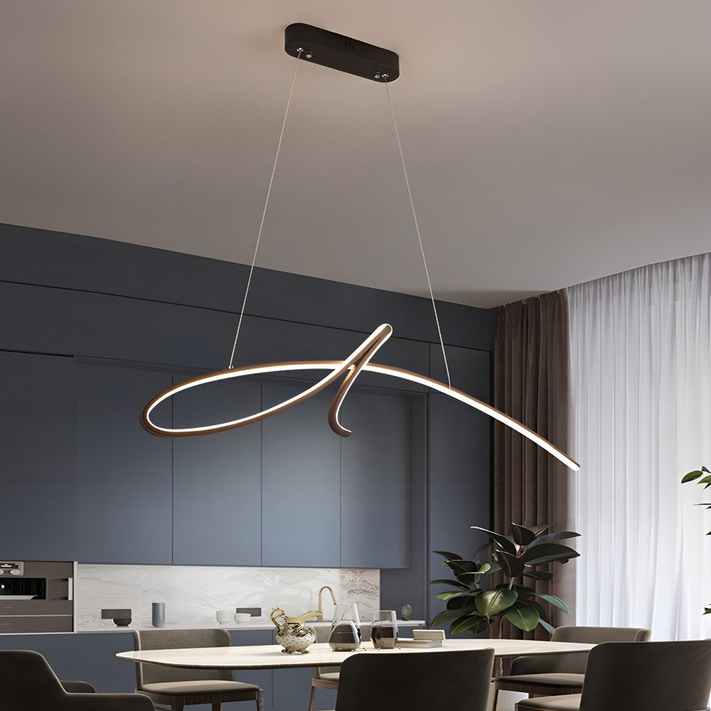 Line Dimmable LED Black Nordic Kitchen Pendant