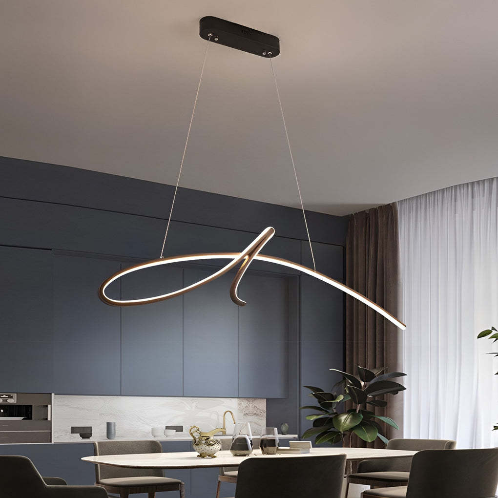 Line Dimmable LED Black Nordic Kitchen Pendant