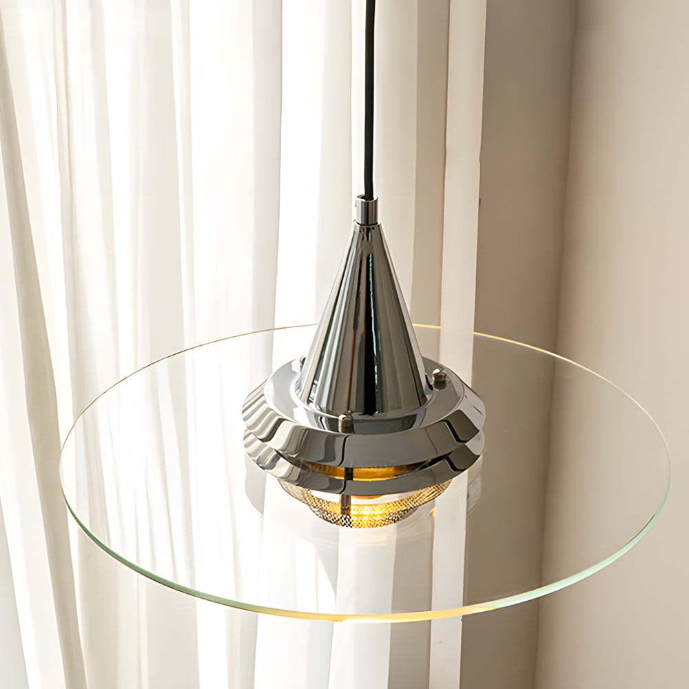 Transparent Glass UFO Modern Pendant Light