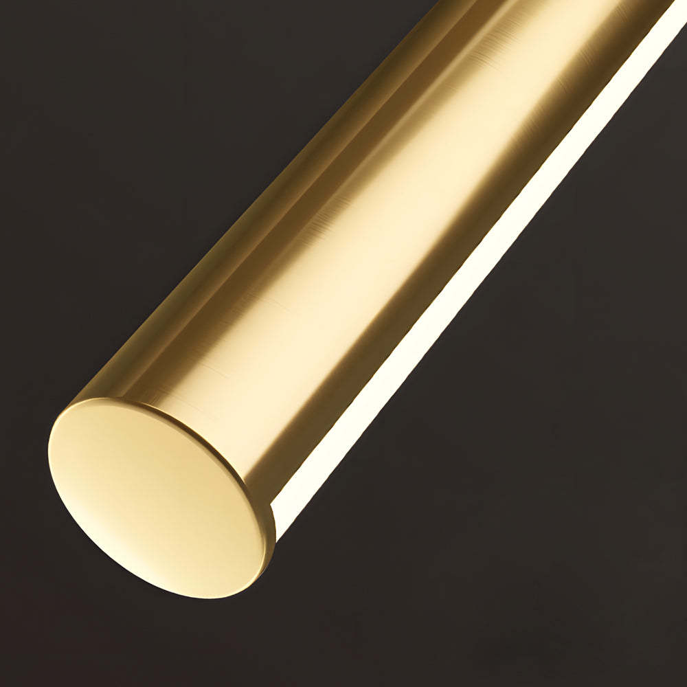 Brushed Brass Linear LED Slim Cylinder Vanity Light