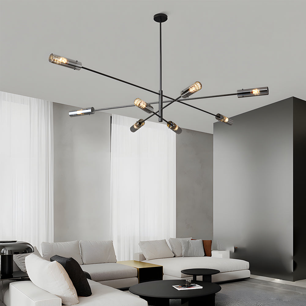 Industrial Sputnik Copper Linear Pendant 6/8-Light